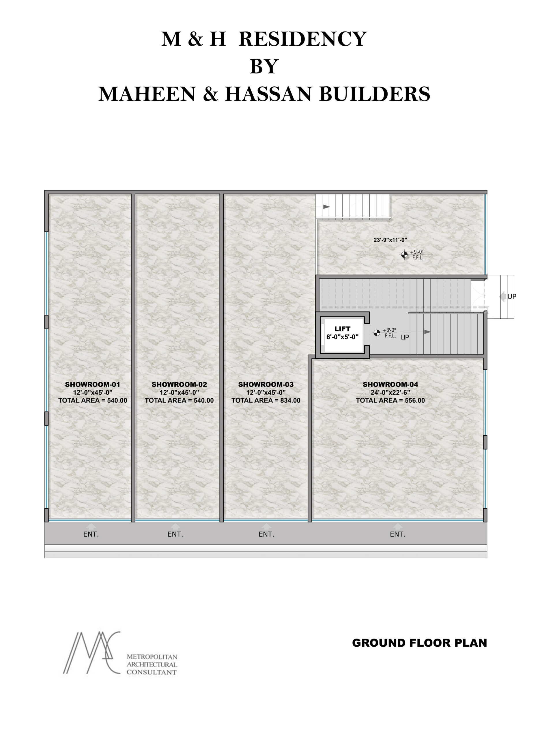M&H Residency ground floor showrooms plan